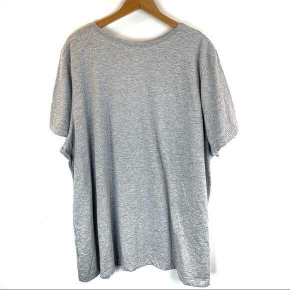 Woman Within Gray Scoop Neck Tee Shirt Plus Size 2X - Picture 3 of 4